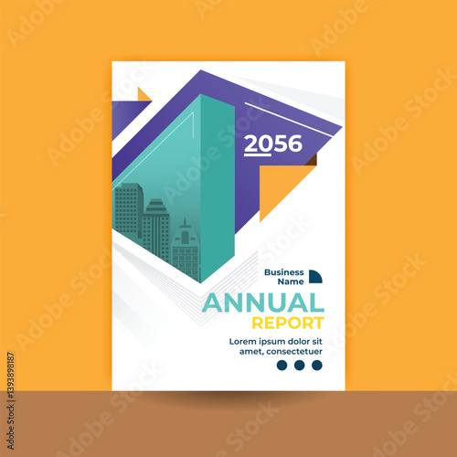 Annual report cover design, business cover, a4 modern cover, finance report, flyer, brochure, geometric design cover
