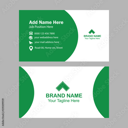 Professional green business card design template