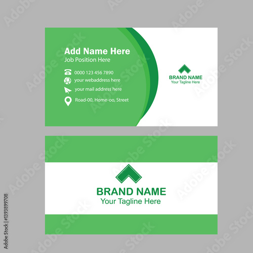 Professional green business card design template
