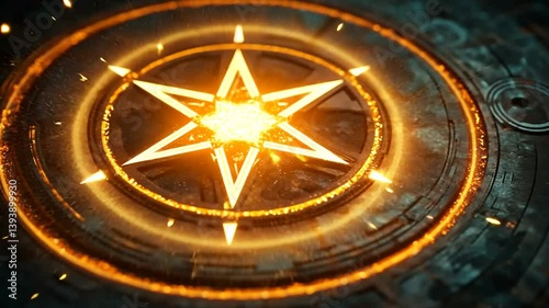 Wallpaper Mural Glowing Pentagram: Mystical Symbol of Power and Energy Torontodigital.ca