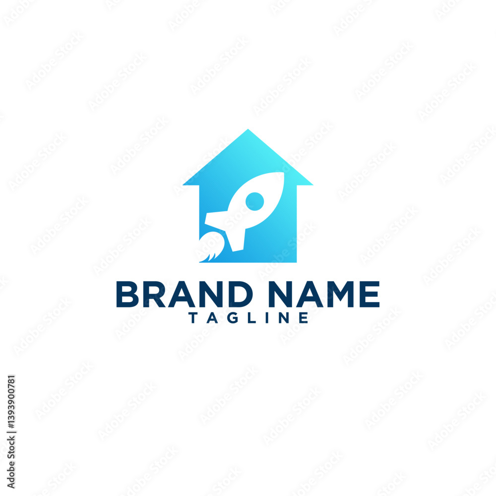 Innovative Property Solutions: House Vector Logo with a Rocket Touch Innovative Property Solutions: House Vector Logo with a Rocket Touch