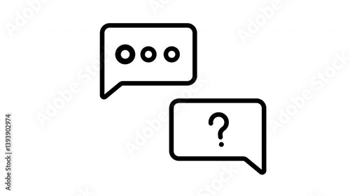 Animated Chat and Question Icon for Communication