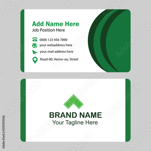 Creative modern abstract green business card design template. corporate company visiting card template