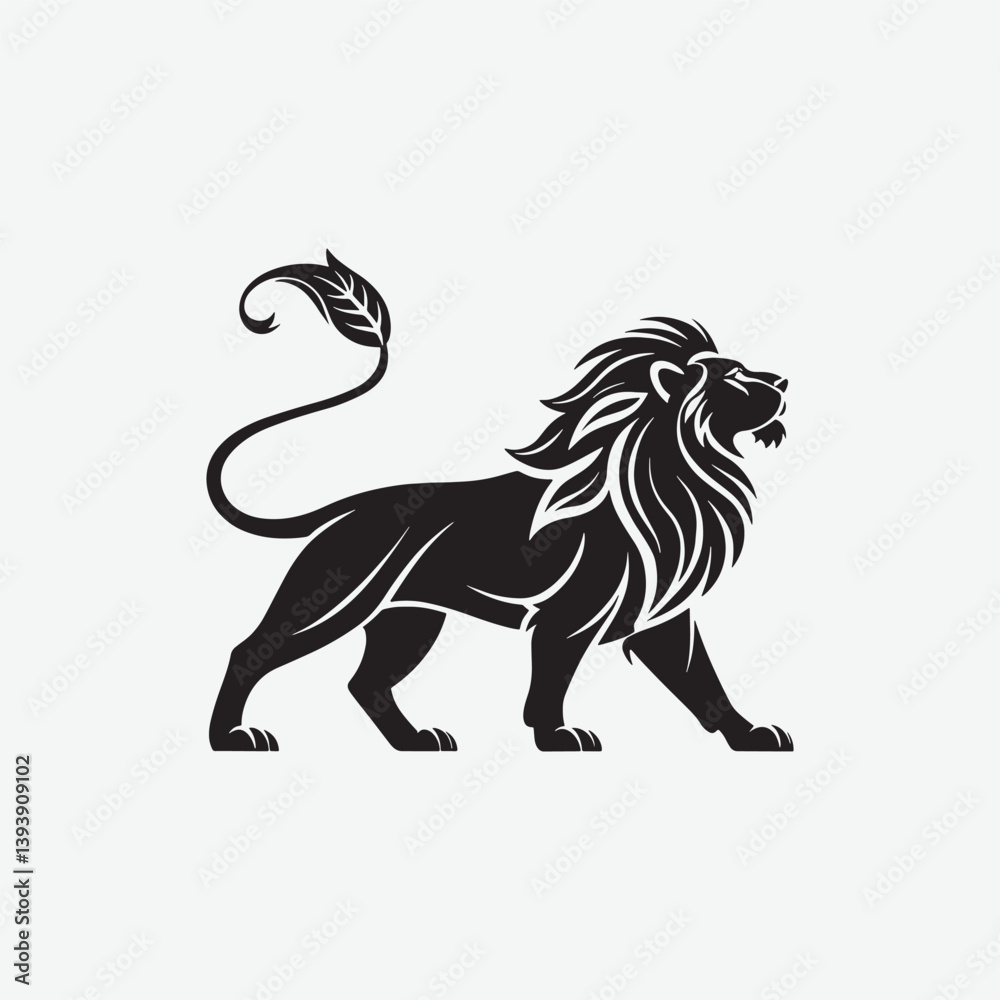 Obraz premium Lion Vector Silhouette Majestic Big Cat Graphic for Logos