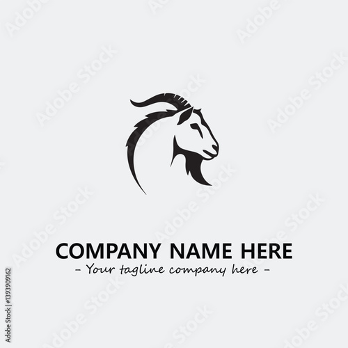 Head of goat illustration black and white for logo company vector image
