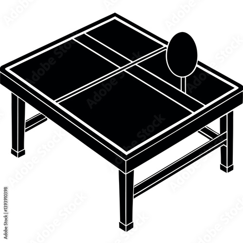 Isolated table tennis on white background 