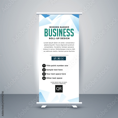 Business roll up display standee for presentation purpose