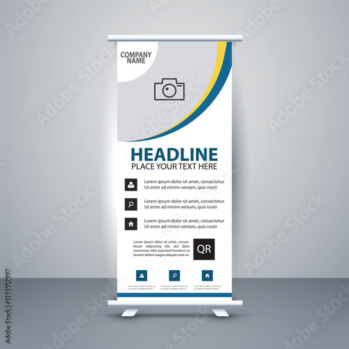 Business roll up display standee for presentation purpose