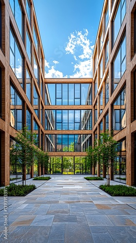 Modern courtyard building architecture