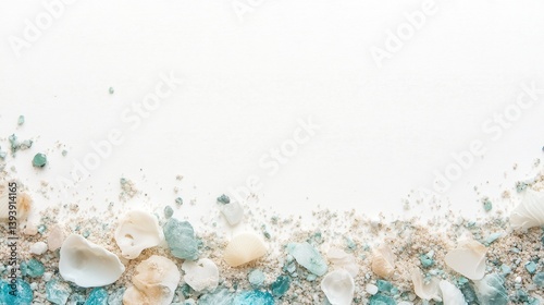 Soft Beach Texture with Seashells and Sand on Light Background for Natural Aesthetic Design