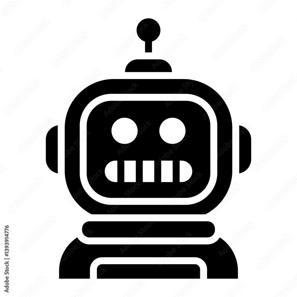 smart tech glyph icon for classic robot body unit smart tech glyph icon for classic robot body unit