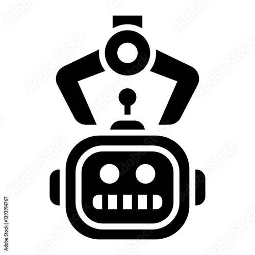 grabber claw glyph icon holding robot assistant