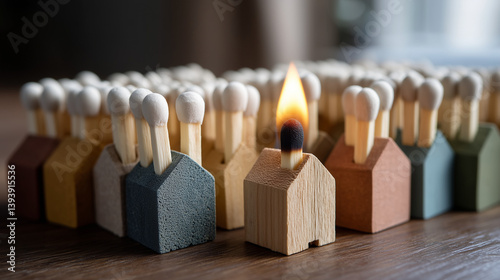 Burning Match Concept: A si...