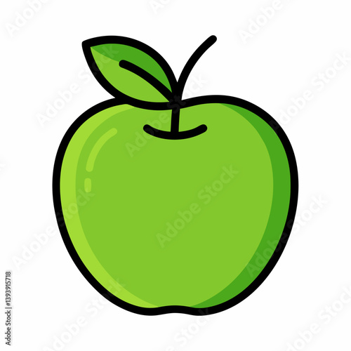 Green Apple with White Background eps