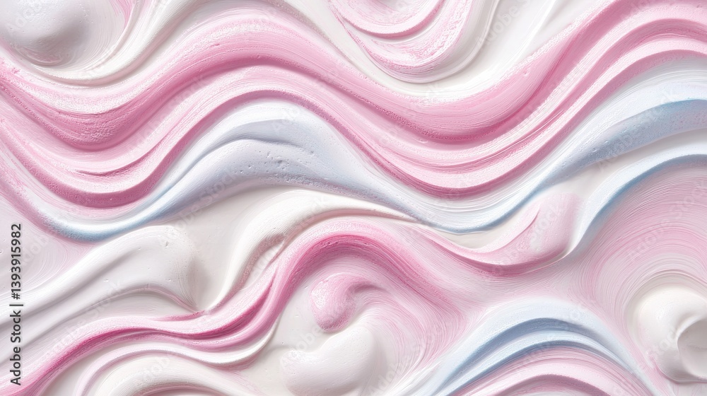 Obraz premium Soft Pink and White Swirls of Paint Creating a Dreamy Abstract Background for Artistic Use