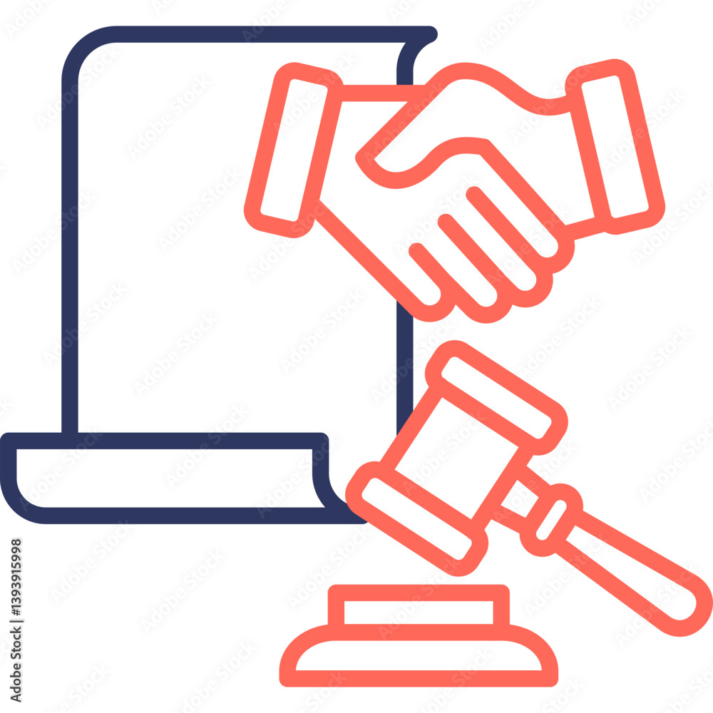 Legal Regulations line color icon Legal Regulations line color icon