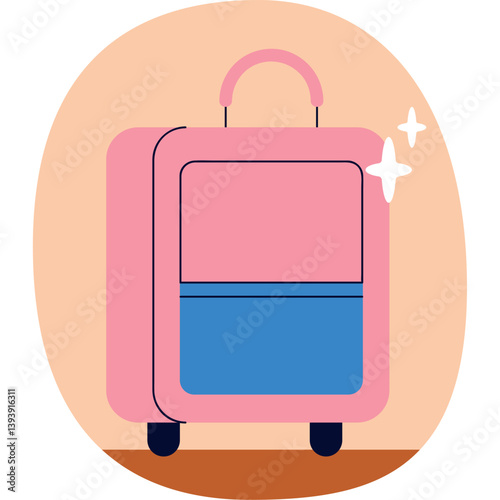 Flat Design Travel Suitcase Vector for Holiday and Adventure Themes