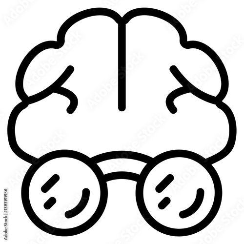 Comedy Brain Line Icon