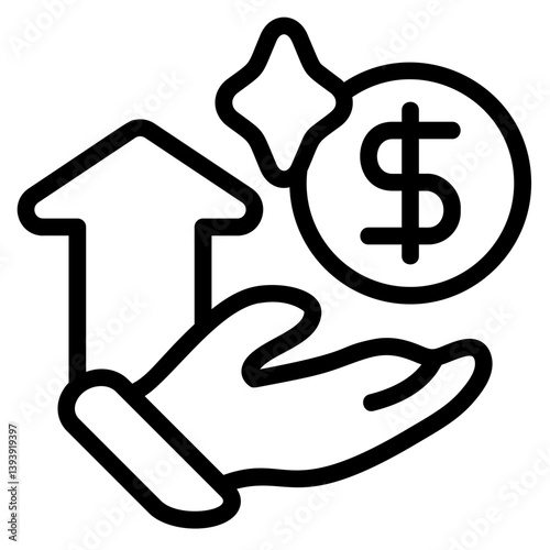 Financial Growth Line Icon