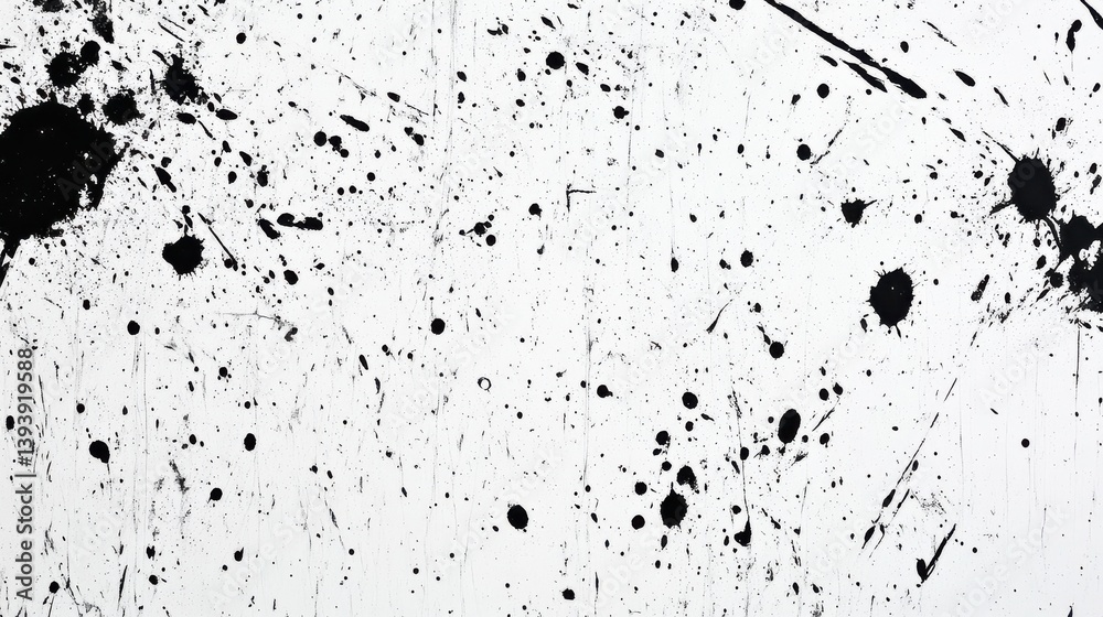Abstract Black Paint Splatter on White Background for Creative Art Projects and Designs Abstract Black Paint Splatter on White Background for Creative Art Projects and Designs