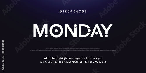 Design Modern abstract digital alphabet font. Minimal technology typography, Creative urban sport fashion futuristic font and with numbers. vector illustration.