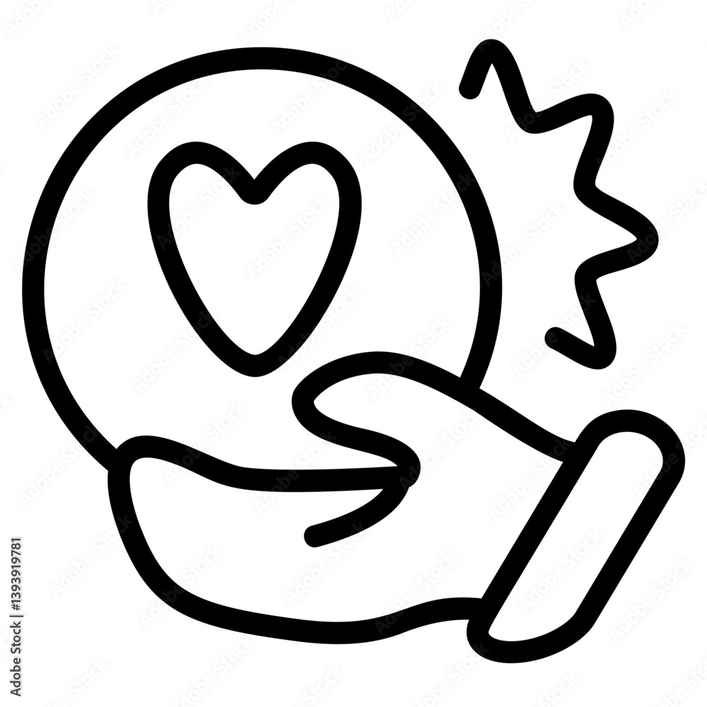 Love Power Line Icon Love Power Line Icon