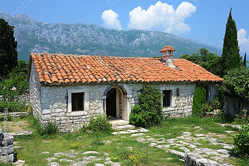 Wallpaper Mural Mountainside Stone Cottage Torontodigital.ca