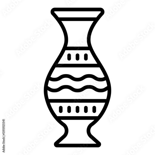 decorated body outline icon for narrow amphora vase