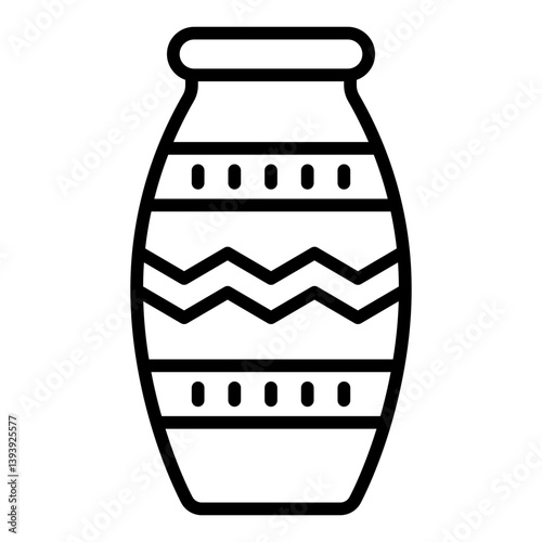 detailed craft outline icon with amphora stripe vase