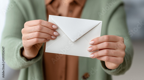 Letter in hand: A close-up ...