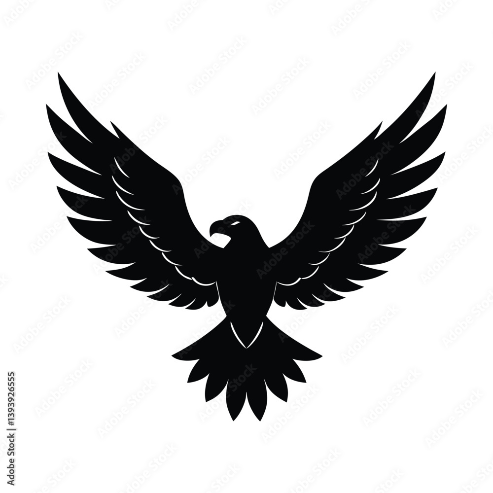 Obraz premium Flying Eagle Spread Wings Vector Art