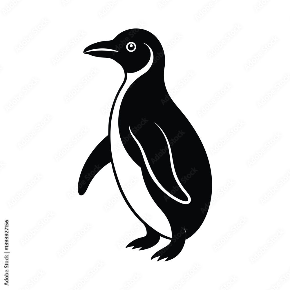 Naklejka premium Waddling Penguin Silhouette Vector Art