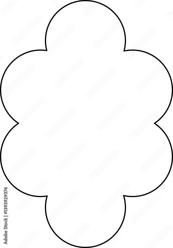 Fototapeta premium Lined Flower Silhouette Abstract Geometric Shapes Decoration