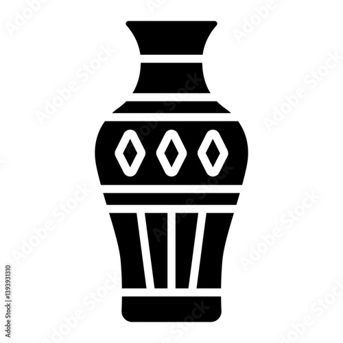 elegant base glyph icon with tall decorated amphora vase