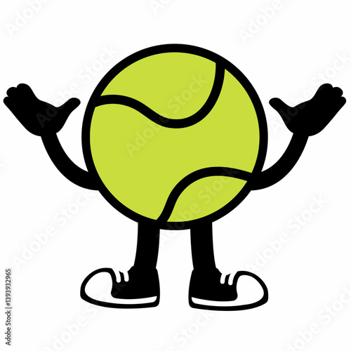 Tennis Ball Mascot Character