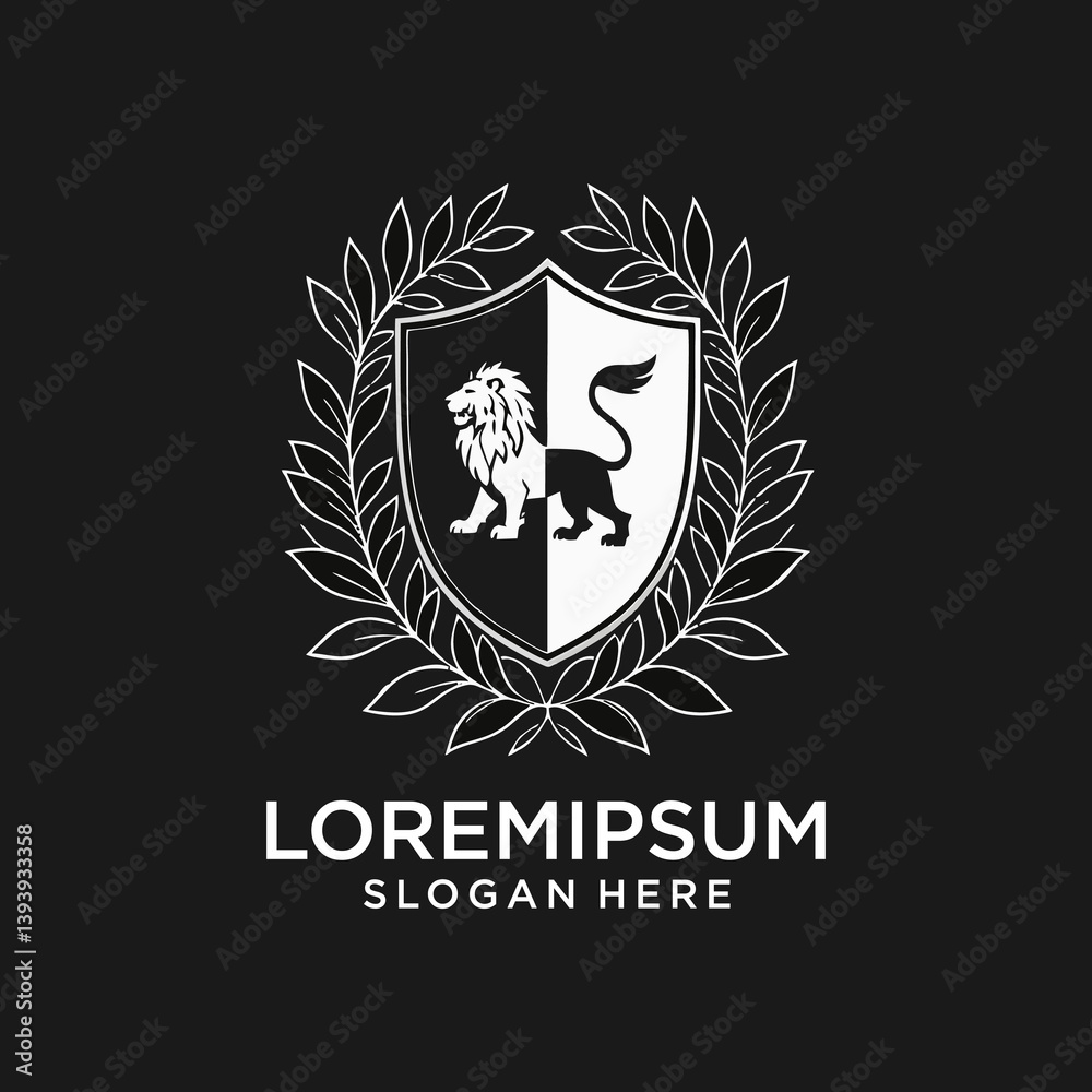 Fototapeta premium black and white shield