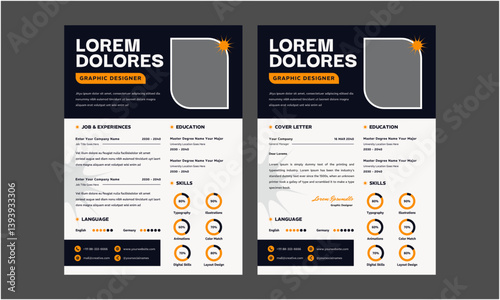 Professional modern and minimal resume CV, Clean and modern resume portfolio CV template