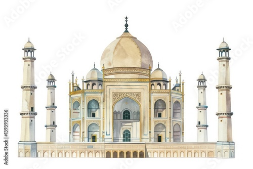 Architecture watercolor india mahal.