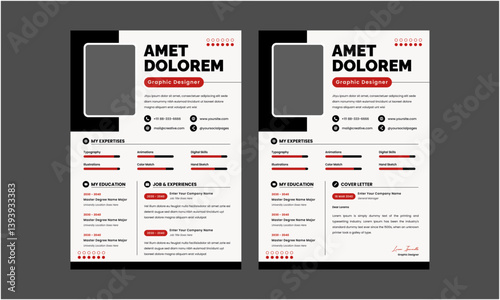 Professional modern and minimal resume CV, Clean and modern resume portfolio CV template