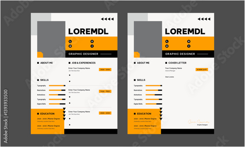 Professional modern and minimal resume CV, Clean and modern resume portfolio CV template