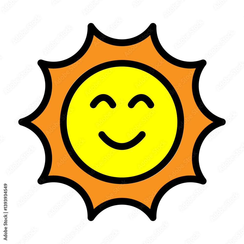 Sunshine Vector Filled Icon Design Sunshine Vector Filled Icon Design