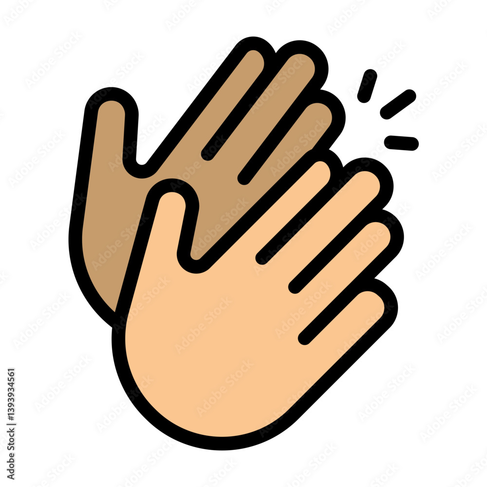 Clapping Hands Vector Filled Icon Design Clapping Hands Vector Filled Icon Design