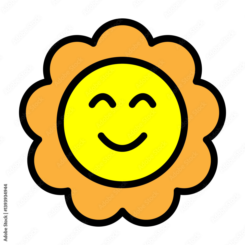 Blossoming Flower Vector Filled Icon Design