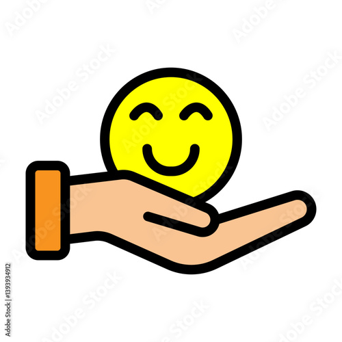 Contentment Vector Filled Icon Design
