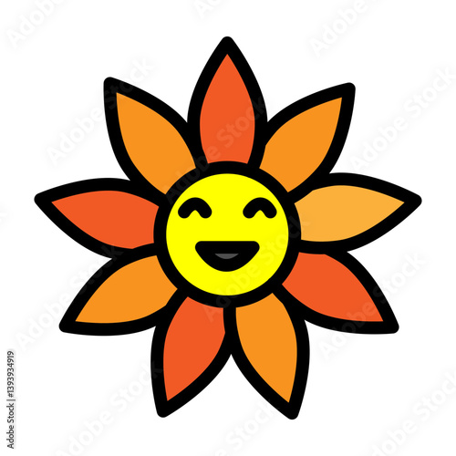 Sunflower Vector Filled Icon Design