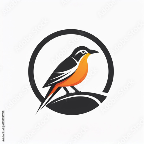 Orange-Breasted Bird Logo