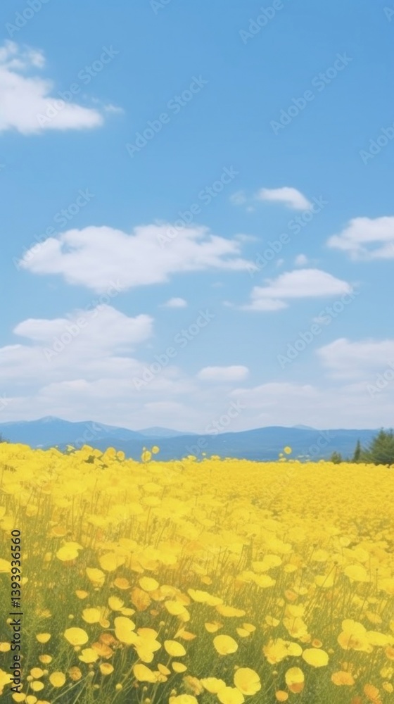 Aesthetic yellow flower garden and blue sky landscape wallpaper grassland outdoors horizon. Aesthetic yellow flower garden and blue sky landscape wallpaper grassland outdoors horizon.