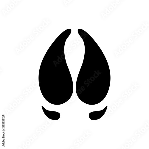 Pig footprint icon isolate on white background.