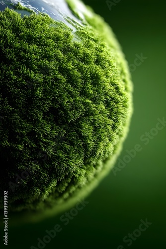 Lush green planet representing ecological sustainability