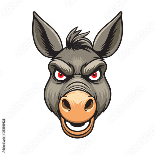 donkey head mascot vector illustration angry donkey design